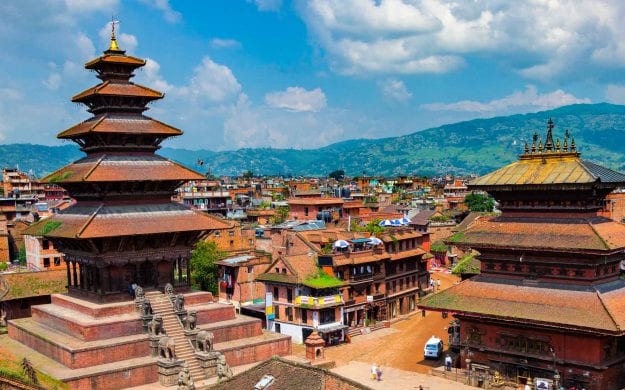 View over rooftops of Bhaktapur, Nepal