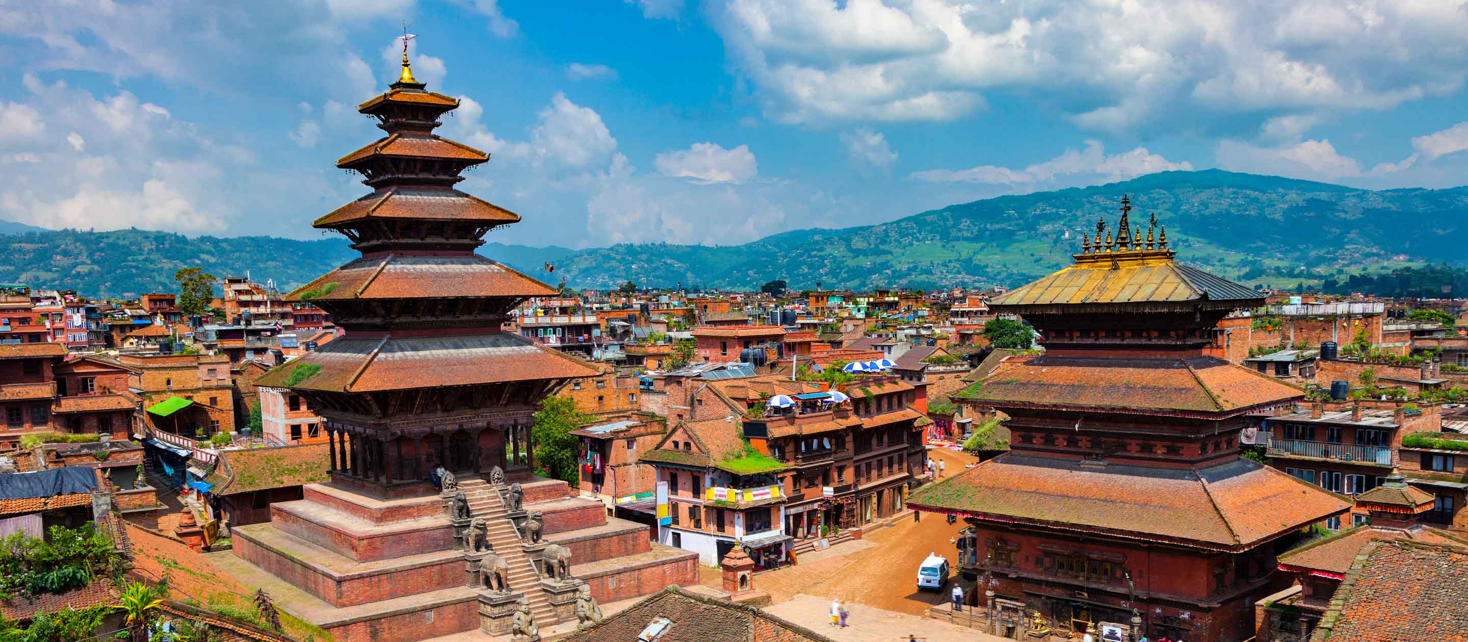 View over rooftops of Bhaktapur, Nepal