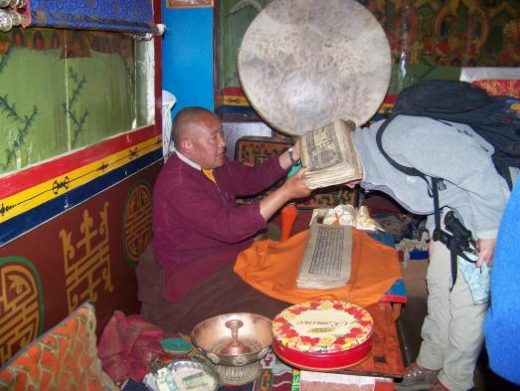 Blessing from a lama at Tengboche