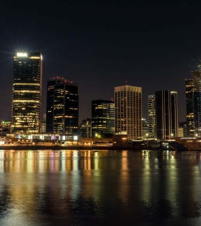 Skyline of Buenos Airies at night