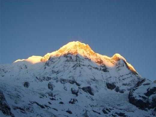 Annapurna South is visible in the distance (photo by Arite)