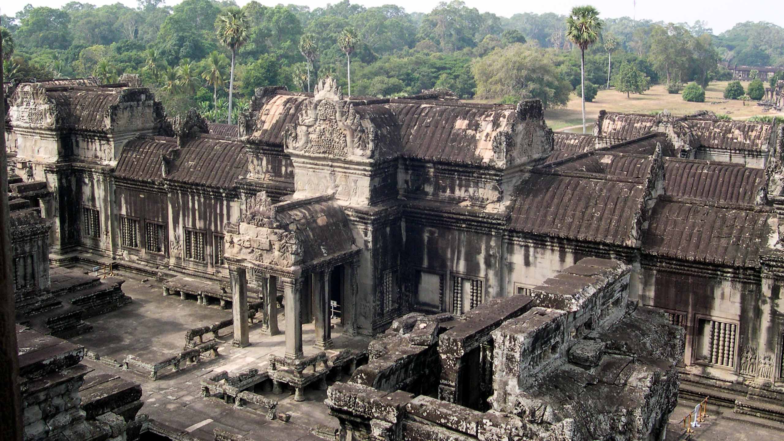 Aerial view of Cambodia ruins