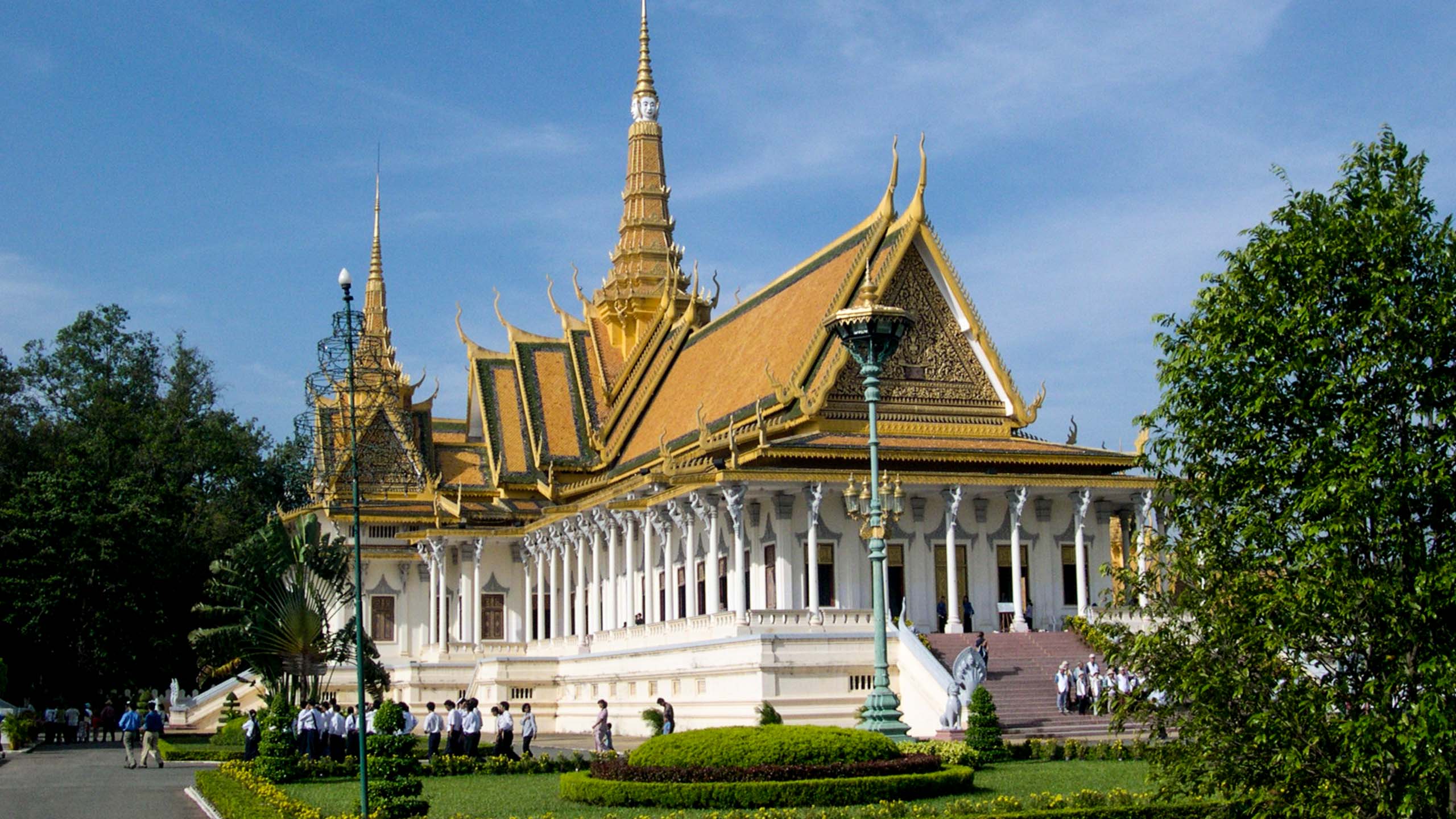 White and gold temple in Cambodia