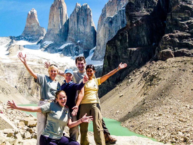 Excited group in Chile mountains