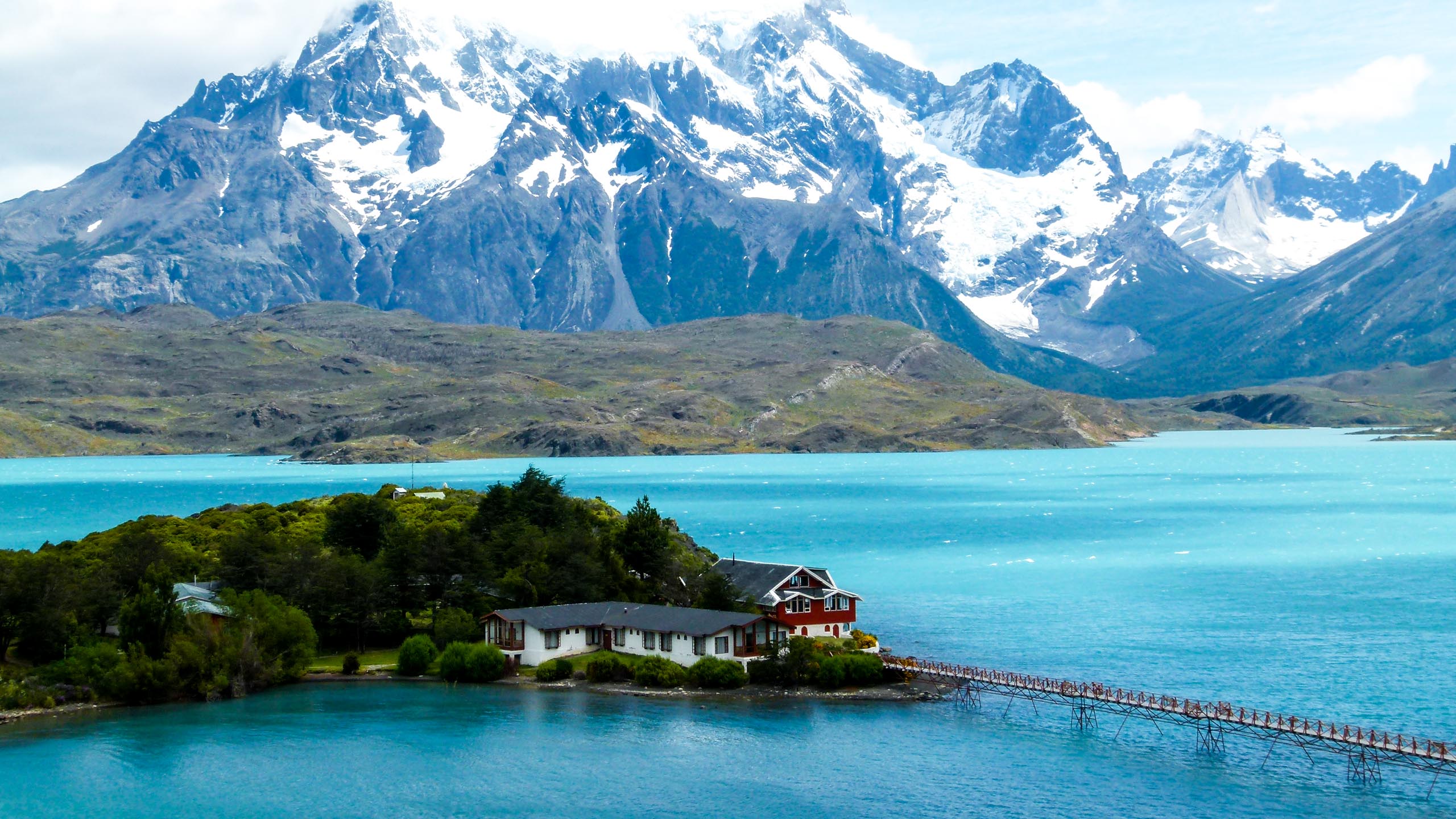 House on a lake island in Chile