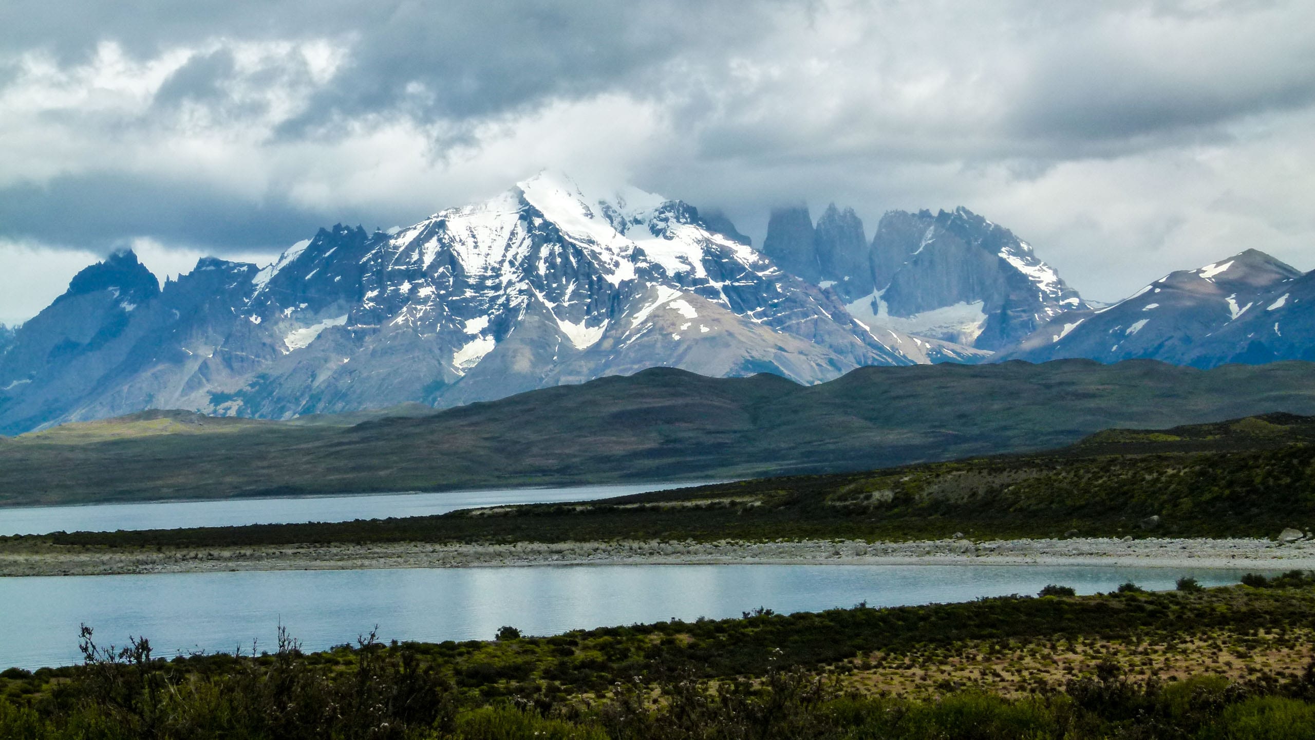 View of Chile mountain range across water