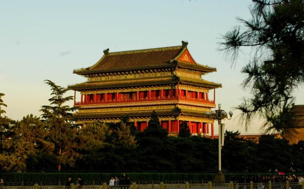 China temple view from distance