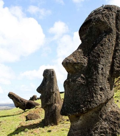 Statues on Easter Island, Chile