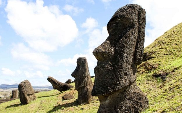 Statues on Easter Island, Chile