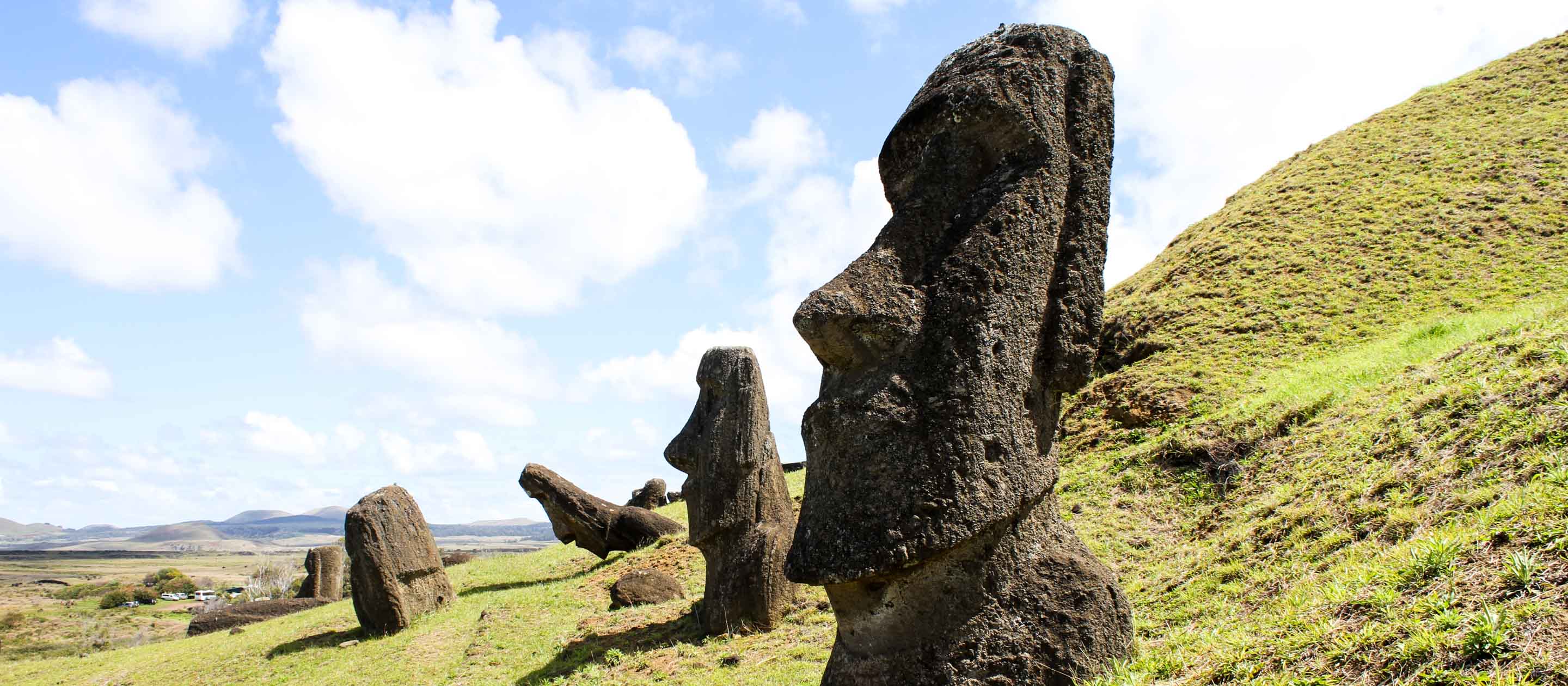 Statues on Easter Island, Chile