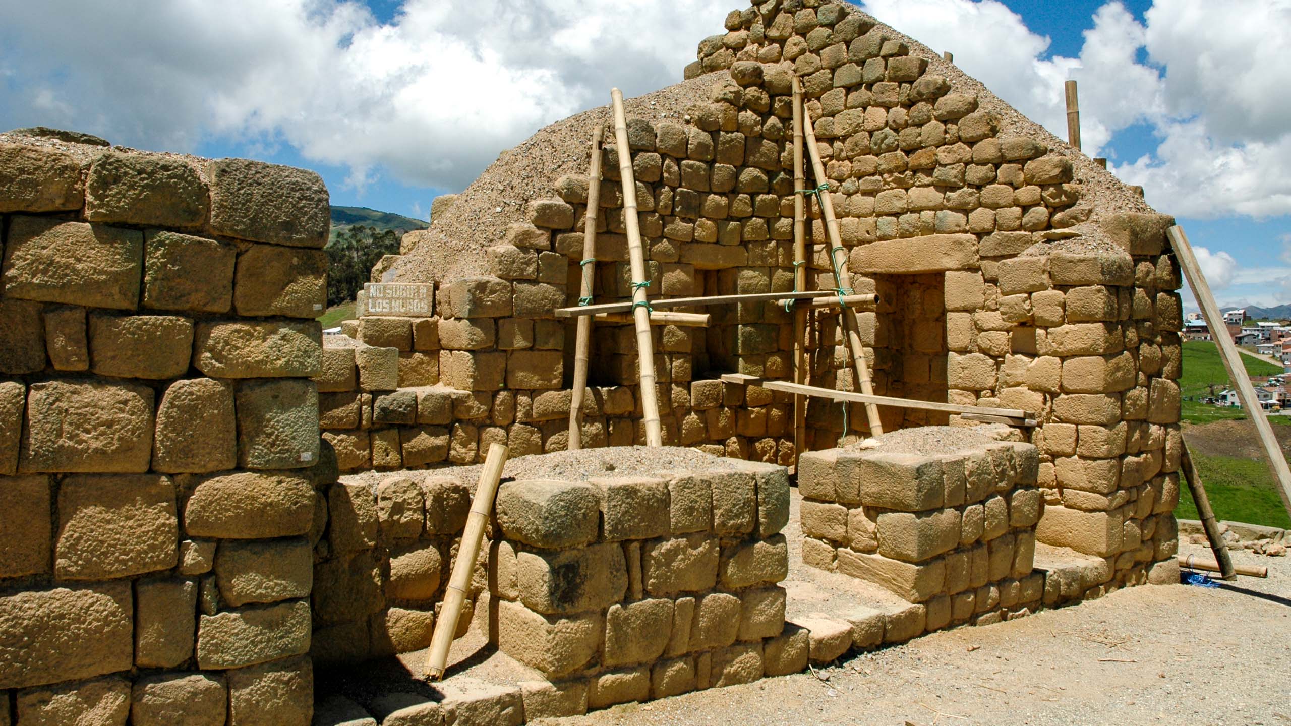 Partially built stone building in Ecuador