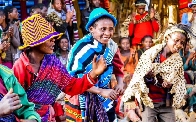 Group of people dance during Ethiopia festival