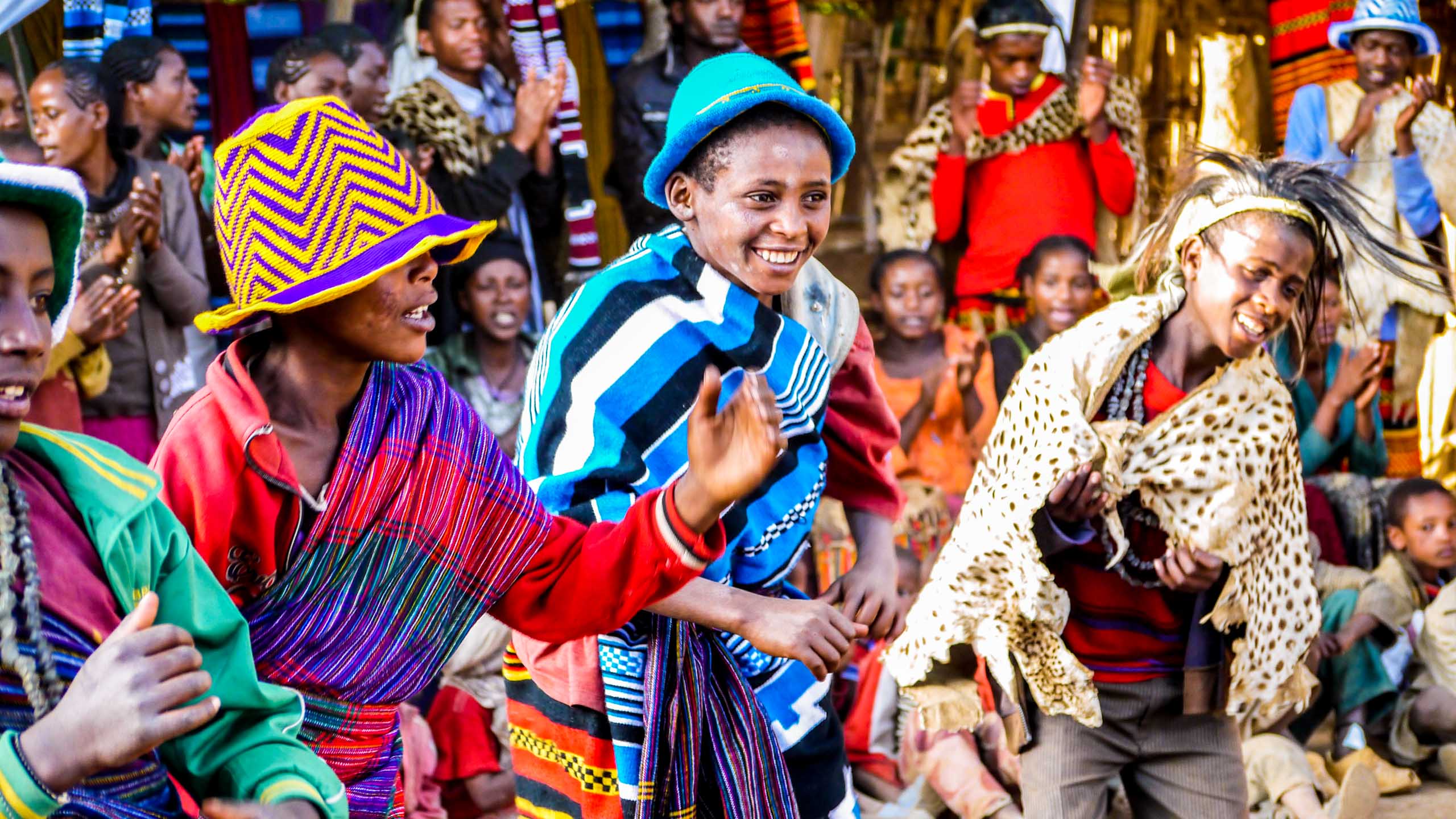 Group of people dance during Ethiopia festival