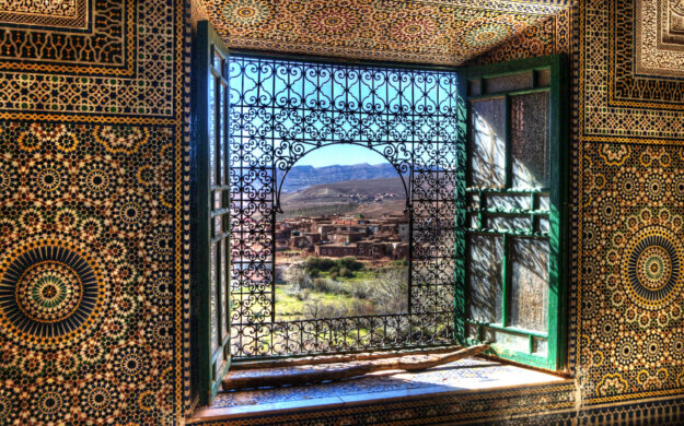 view through window at Morocco kasbah