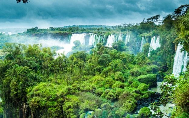 Clouds gathering over Iguazu Falls