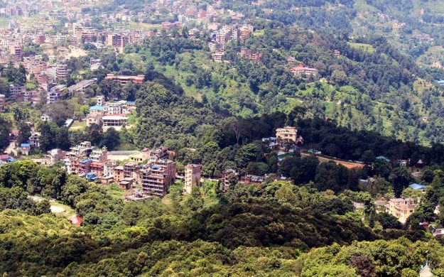 View over Kathmandu Valley from Dhulikhel, Nepal