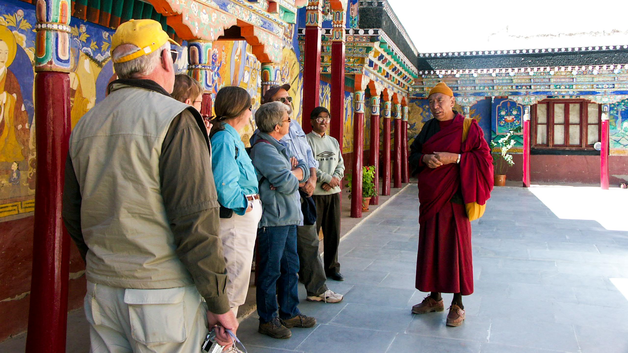 Travel group visits Ladakh monastery