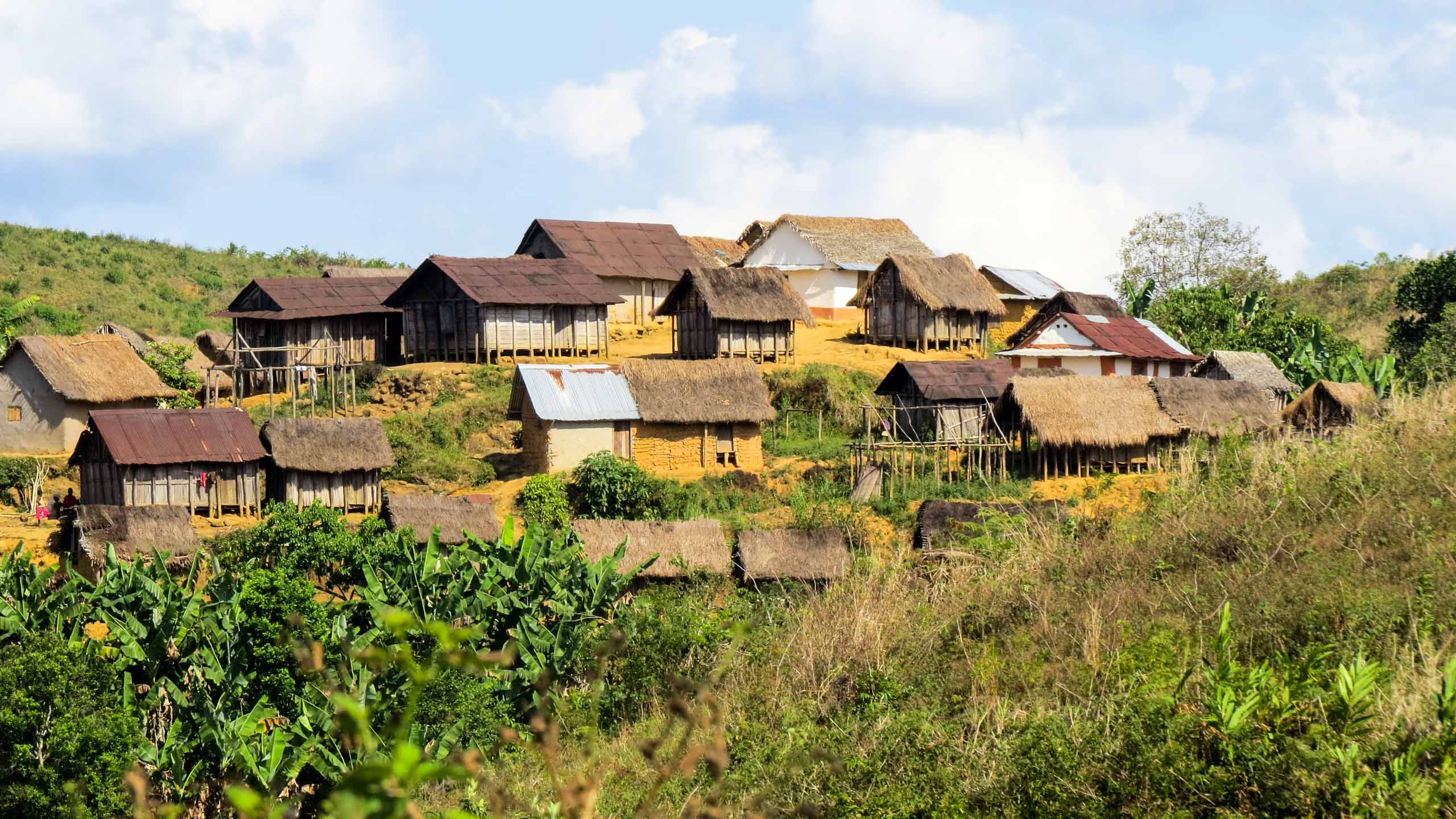 Village on a hill in Madagascar