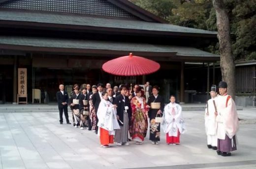 You might see a ceremony at the Meiji Shrine