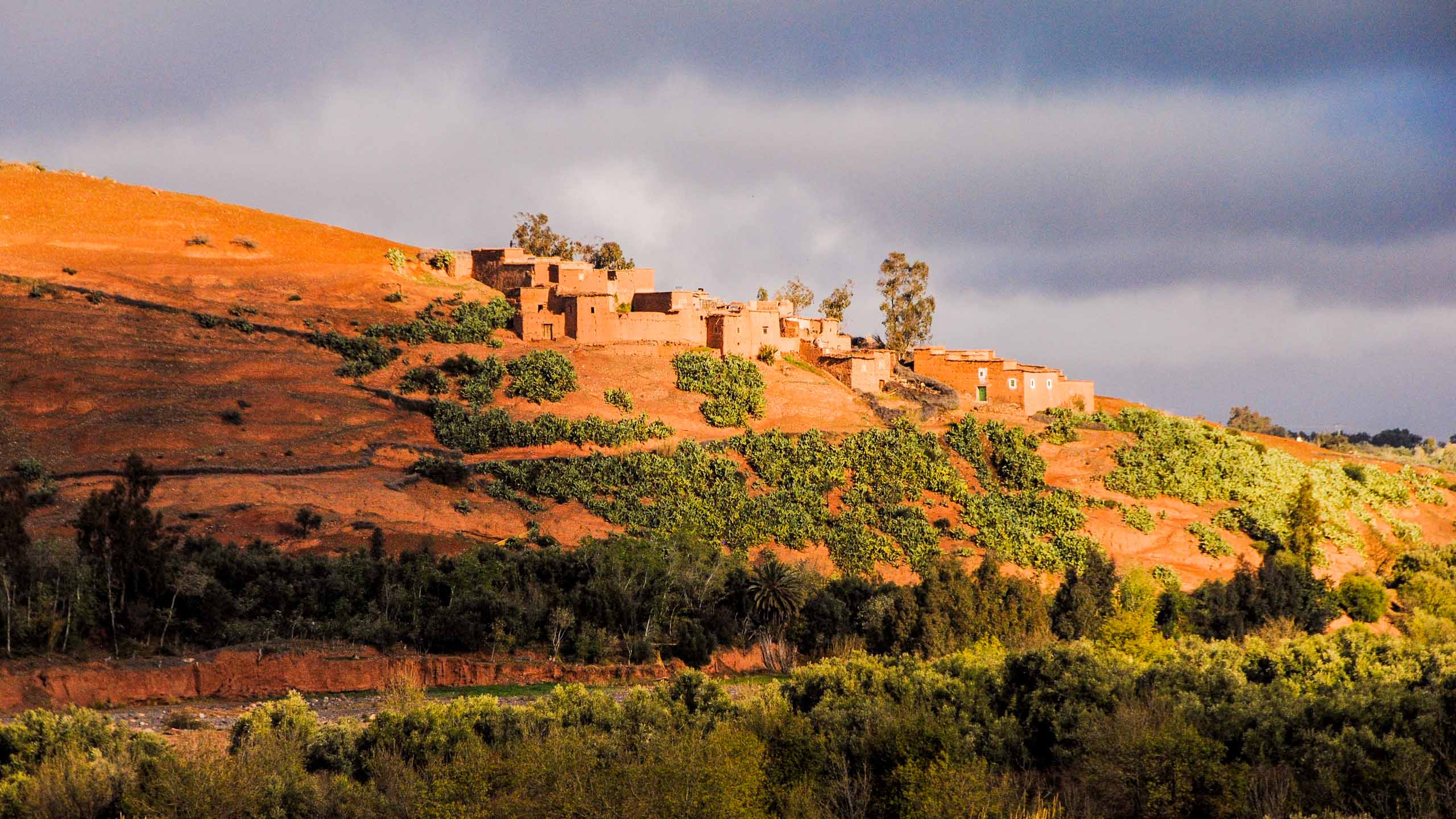 View of hilltop Morocco town