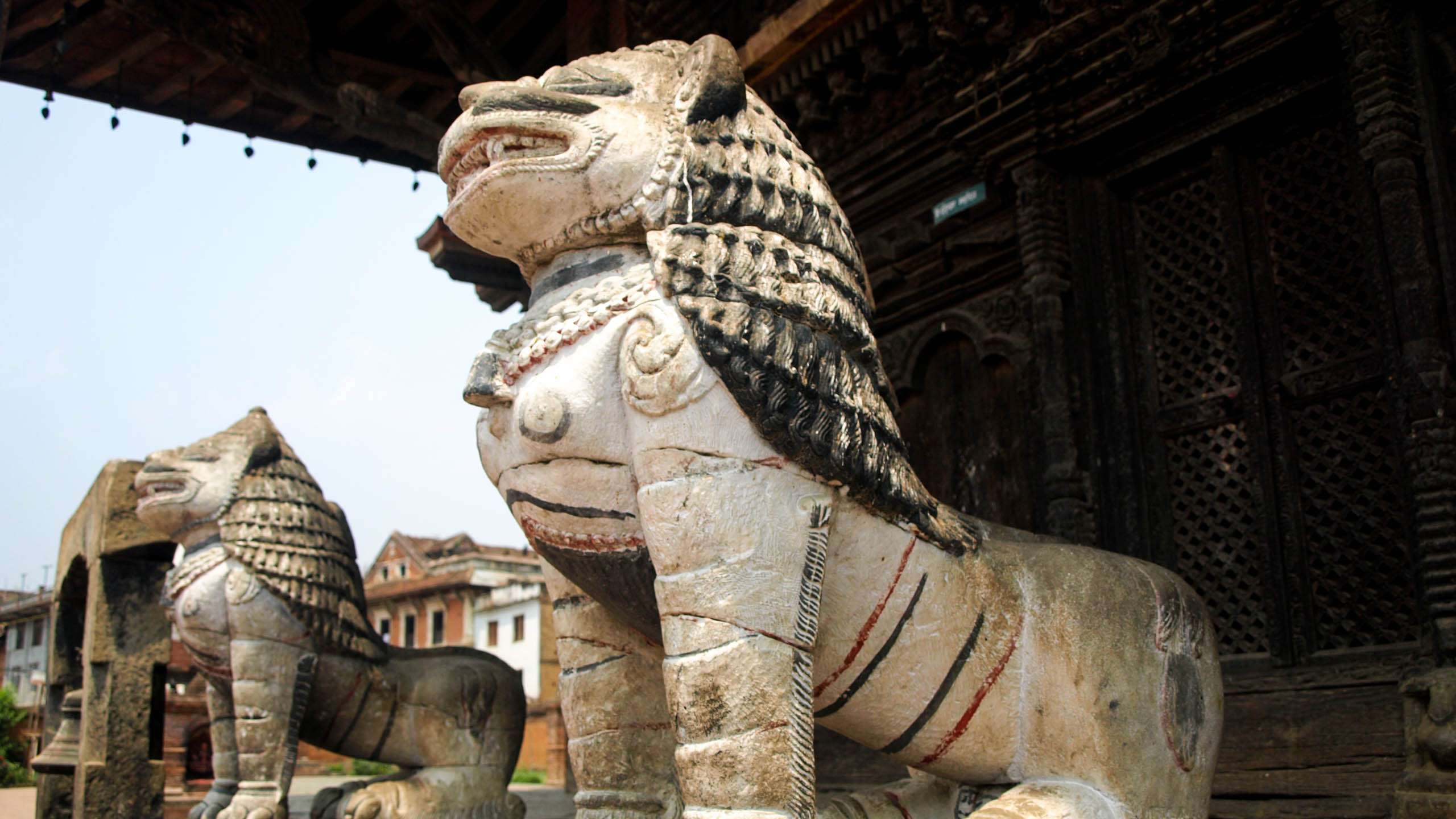 Lion statues in Nepal