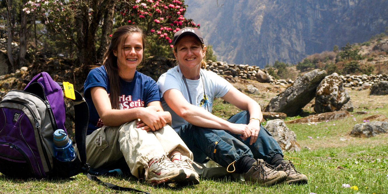 People take a break on Nepal trip