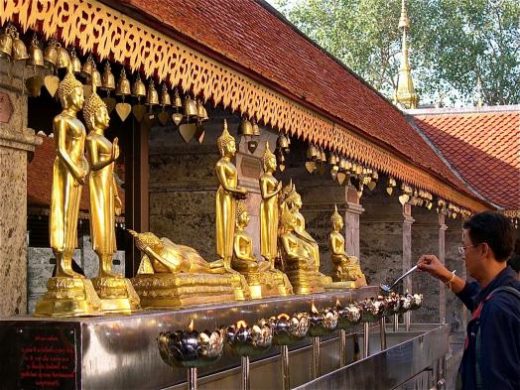 Buddhism in Thailand is vibrant. Visit Doi Suthep Temple in Chaing Mai