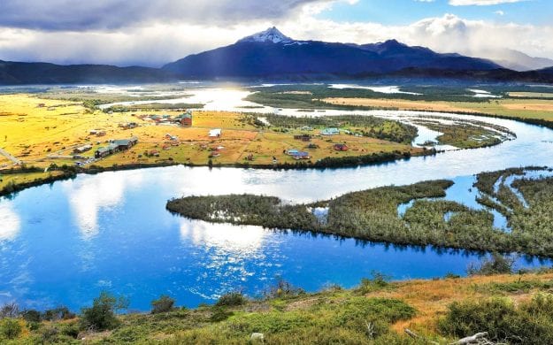 Aerial view of Serrano River in Chile