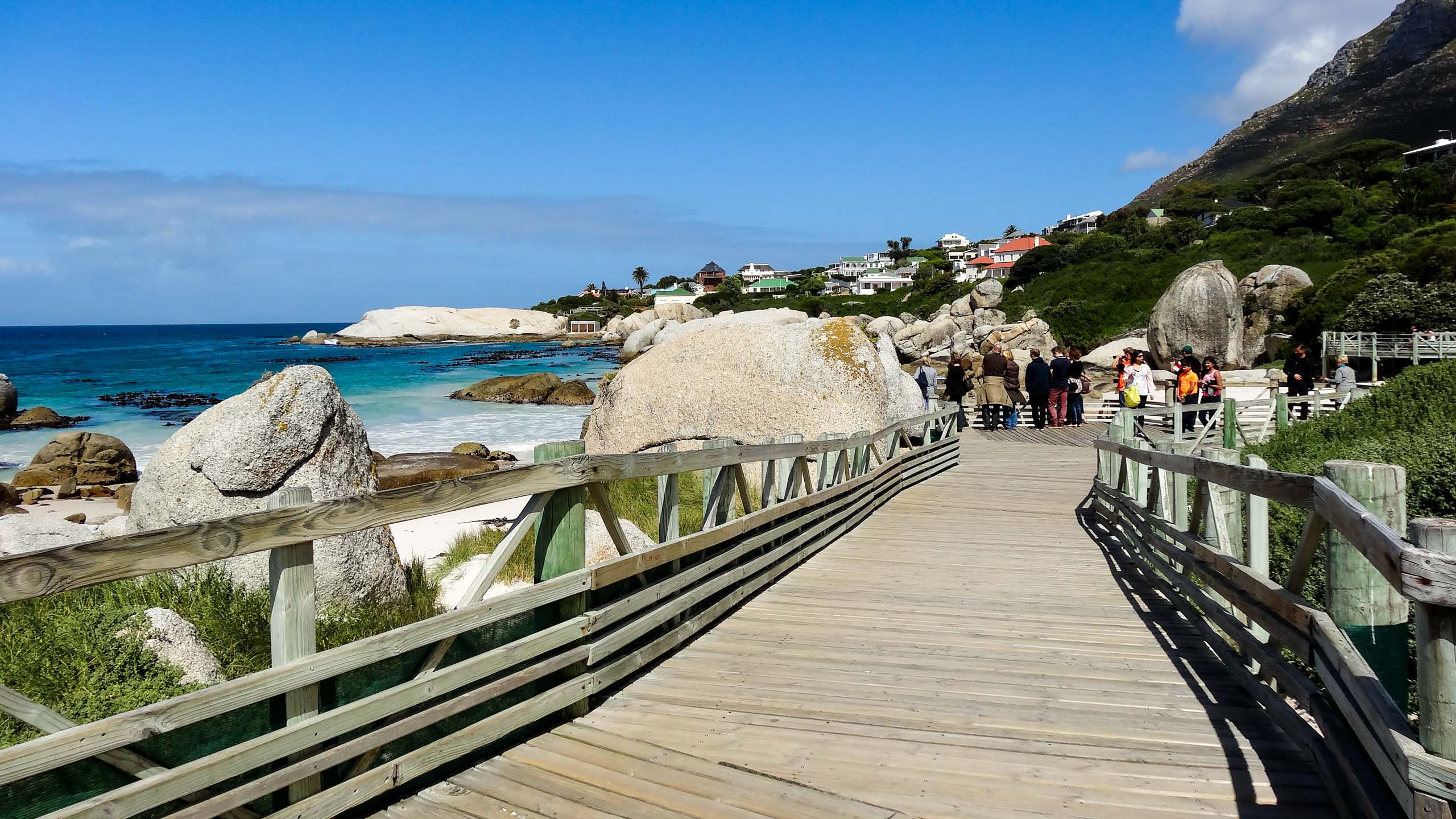 South Africa boardwalk by ocean