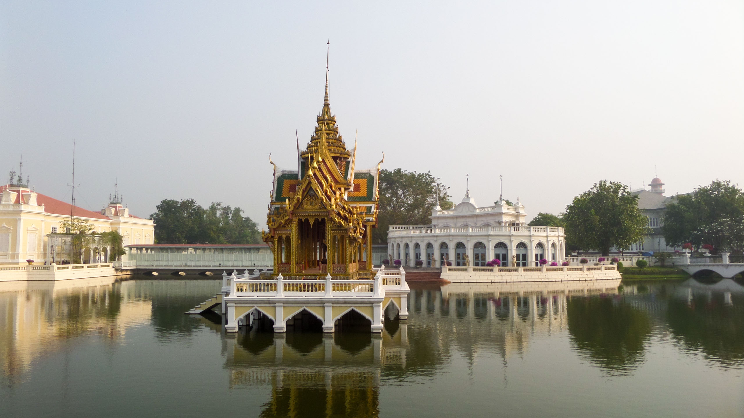 Temple sits in the middle of Thailand lake