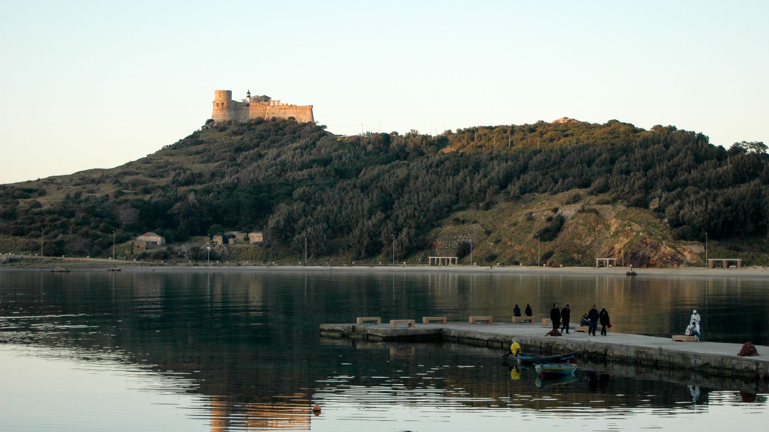 Castle sits on hill above Tunisia shore