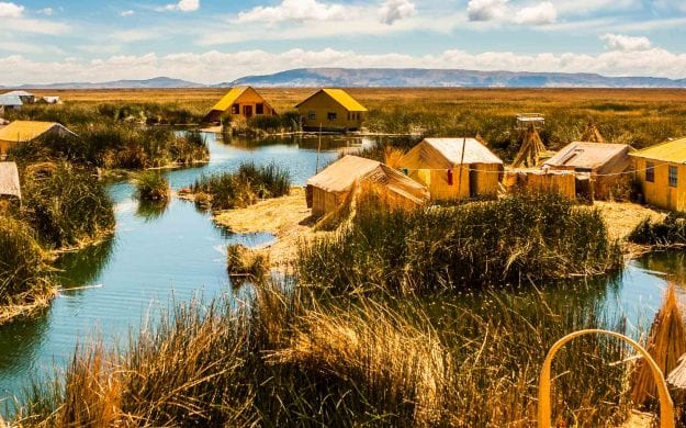 Island of Uros on Lake Titicaca