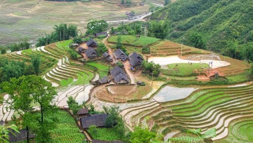 Village on a hill in Vietnam