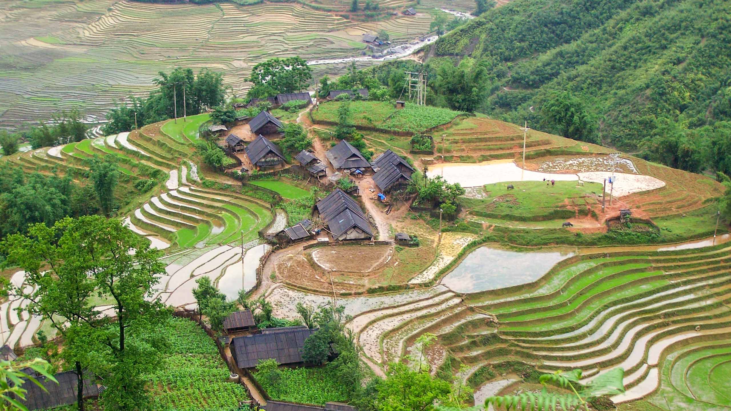 Village on a hill in Vietnam