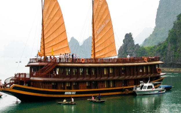 Vietnam river cruise ship on Mekong River