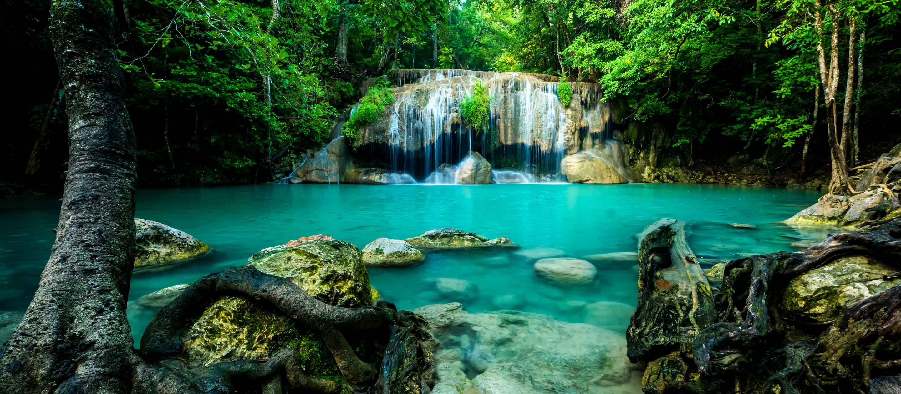 Waterfall in Erawan National Park, Thailand