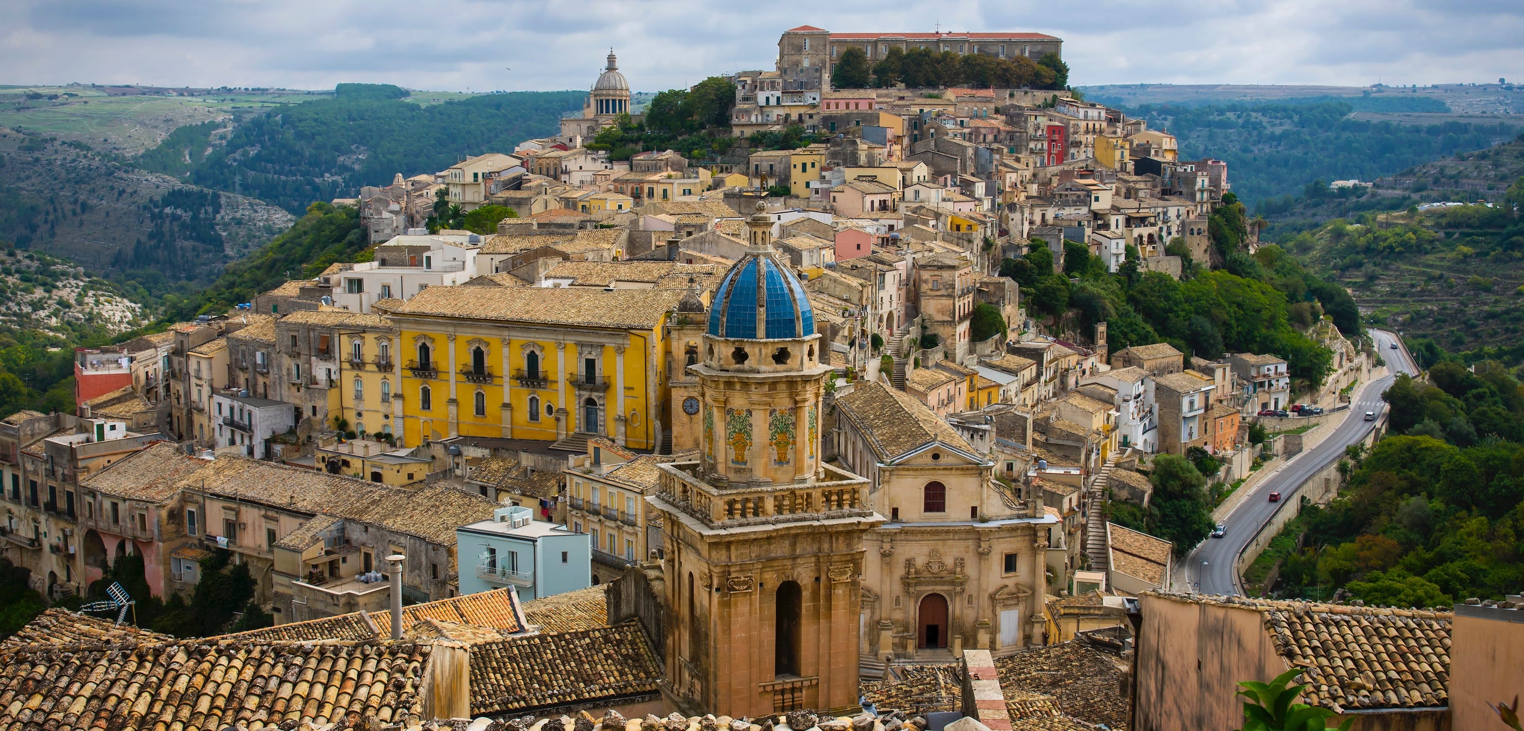 view of town from above