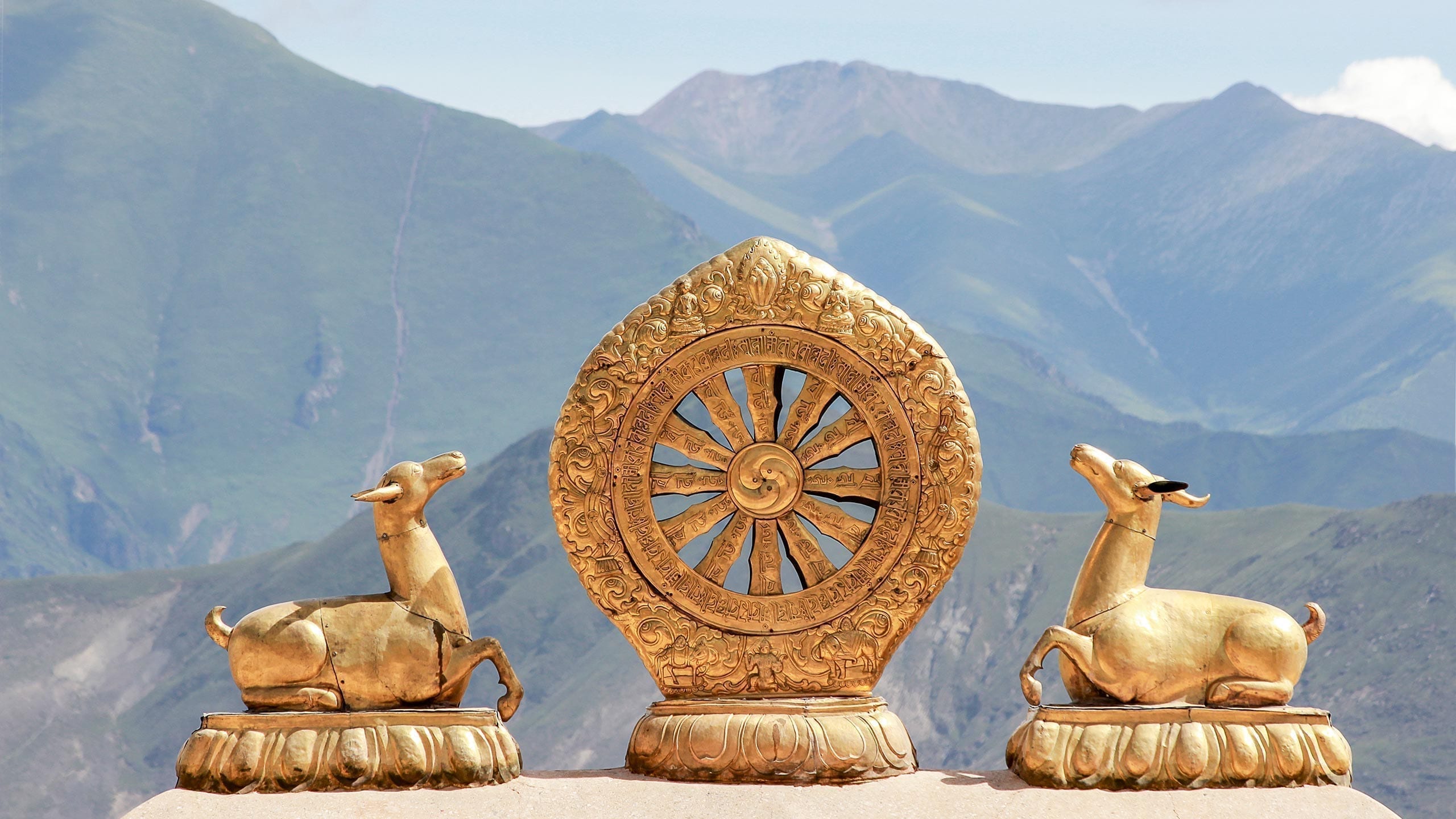 Dharma Wheel at the roof of Jokhang, Lhasa, Tibet