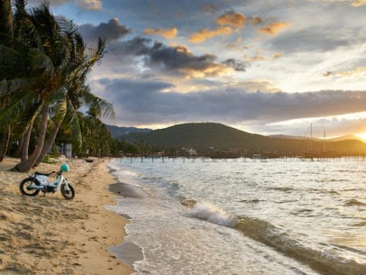 moped on beach