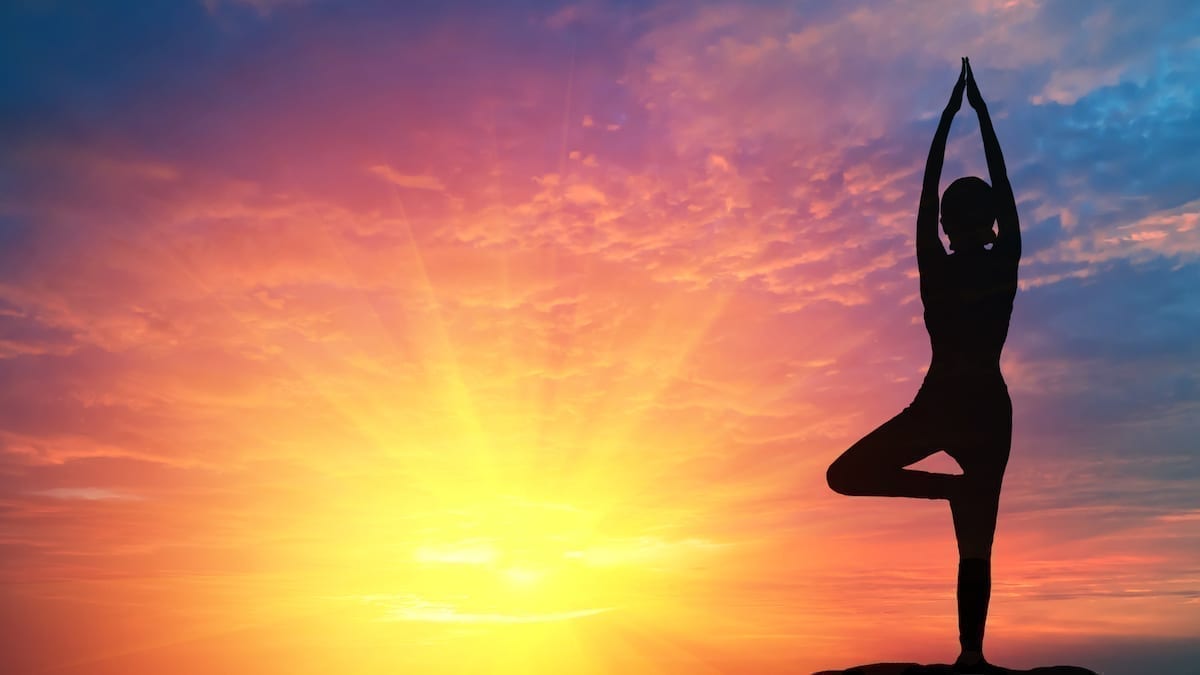 yoga at sunset