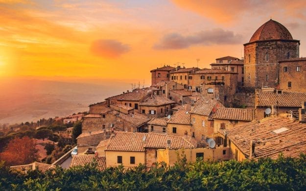 Volterra, walled town southwest of Florence, in Italy.