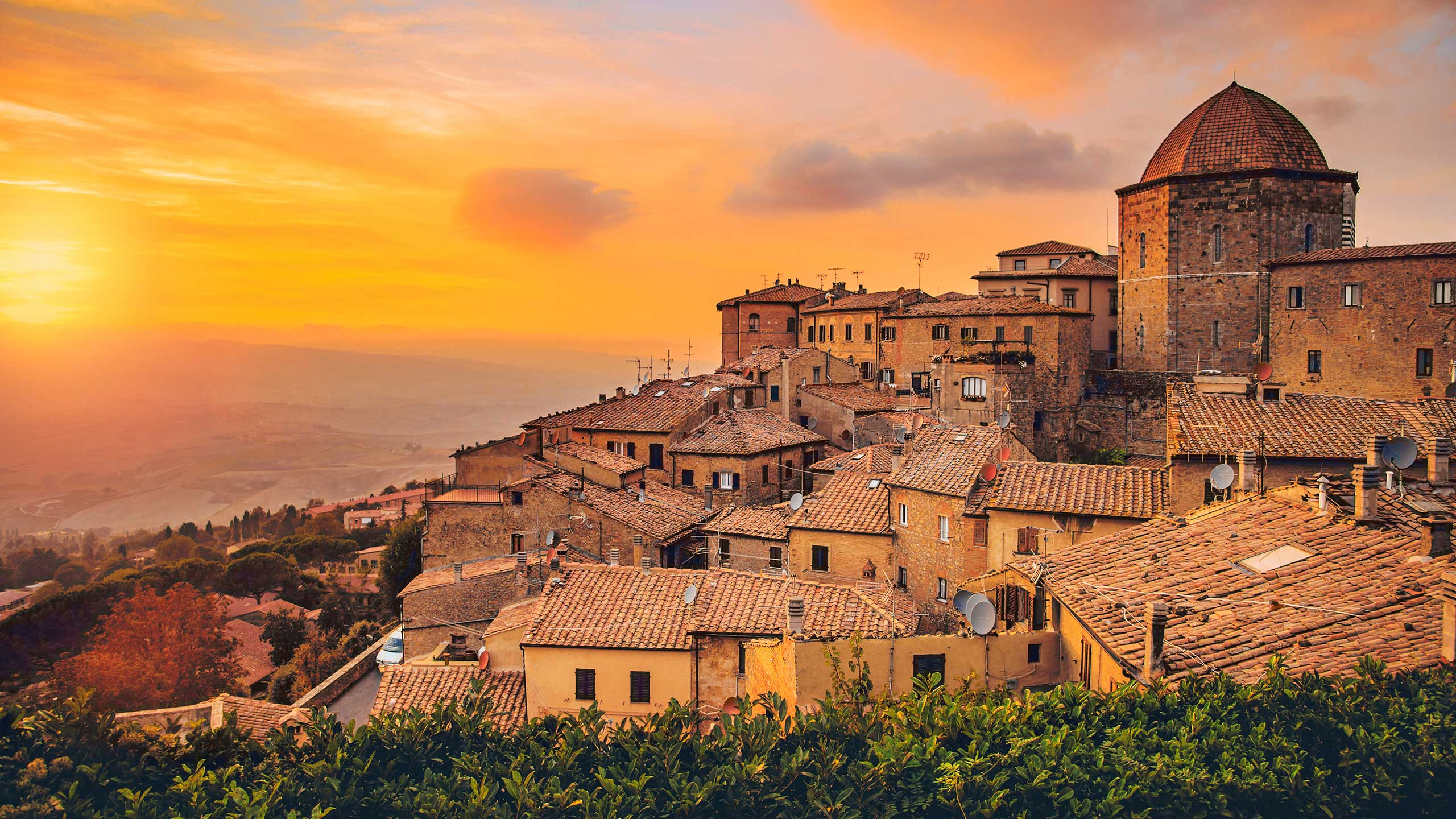 Volterra, walled town southwest of Florence, in Italy.