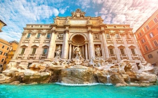 Famous Trevi Fountain Rome Italy