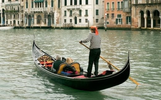Gondola on Grand Canal in Venice, Italy