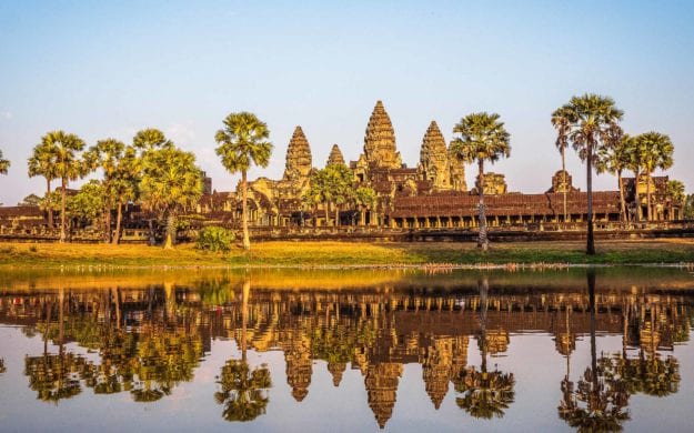 The ancient Angkor Wat temple ruins, Siem Reap, Cambodia, Old Khmer architecture