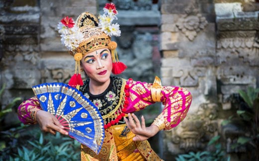 Traditional Ramayana dancer in a temple of Bali