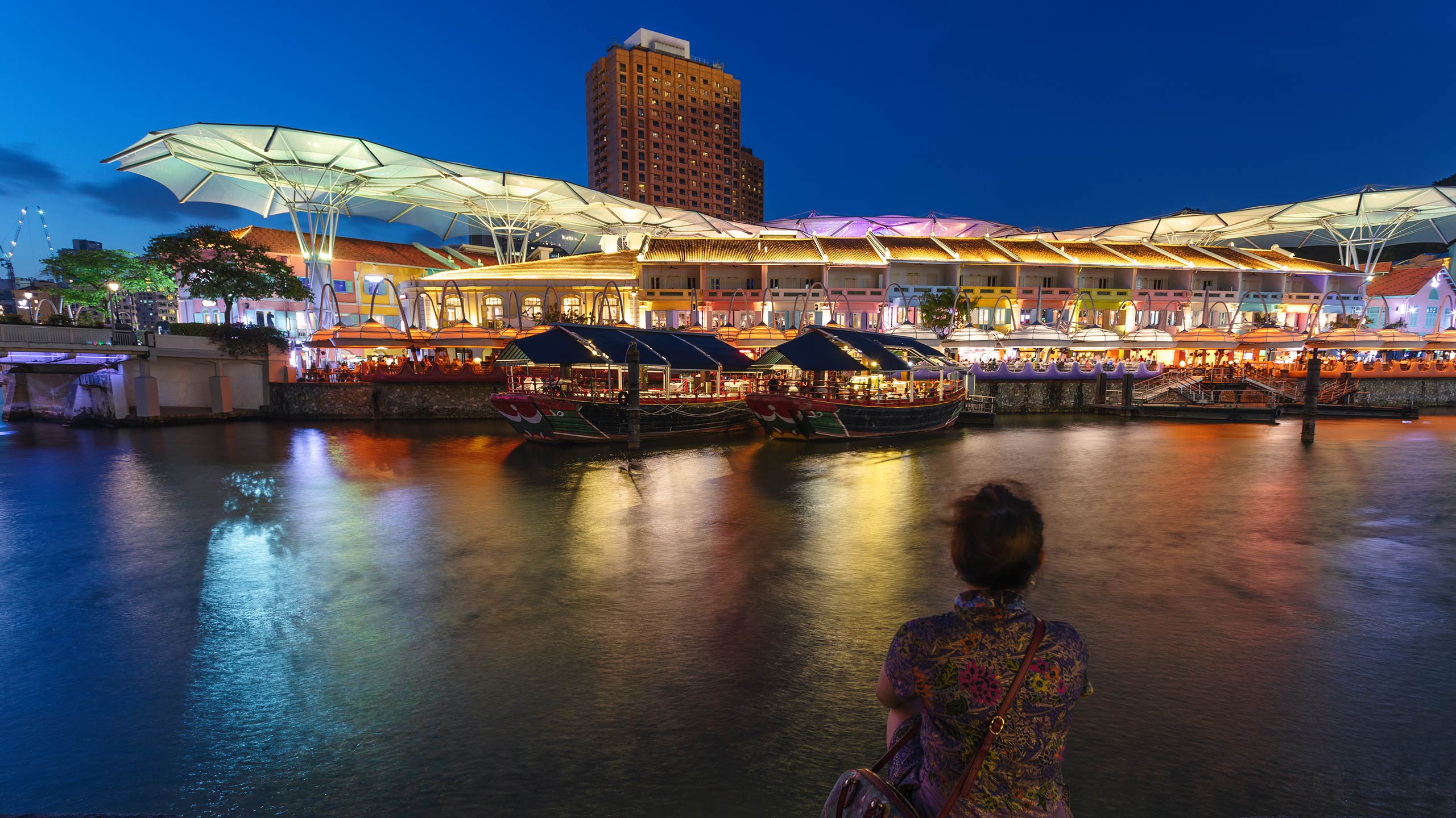 Night in Clarke Quay, Singapore
