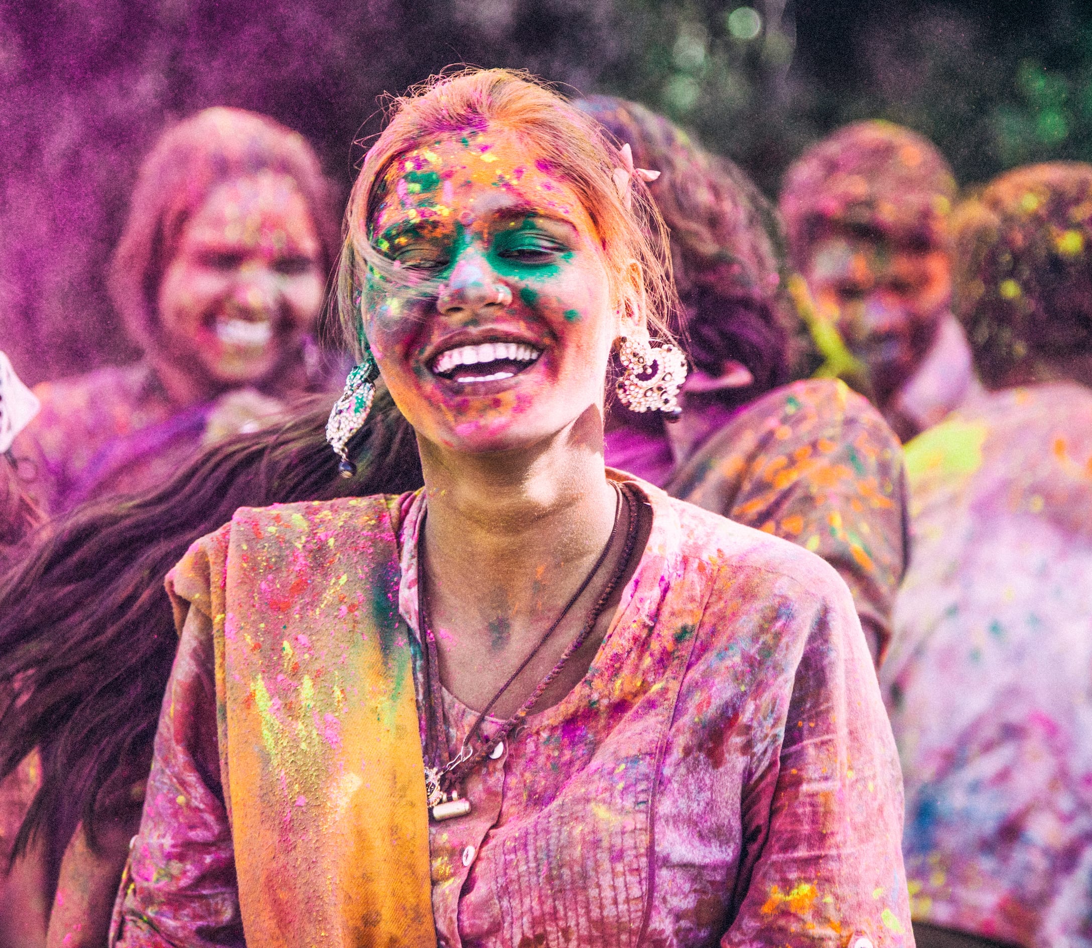 woman covered in colors