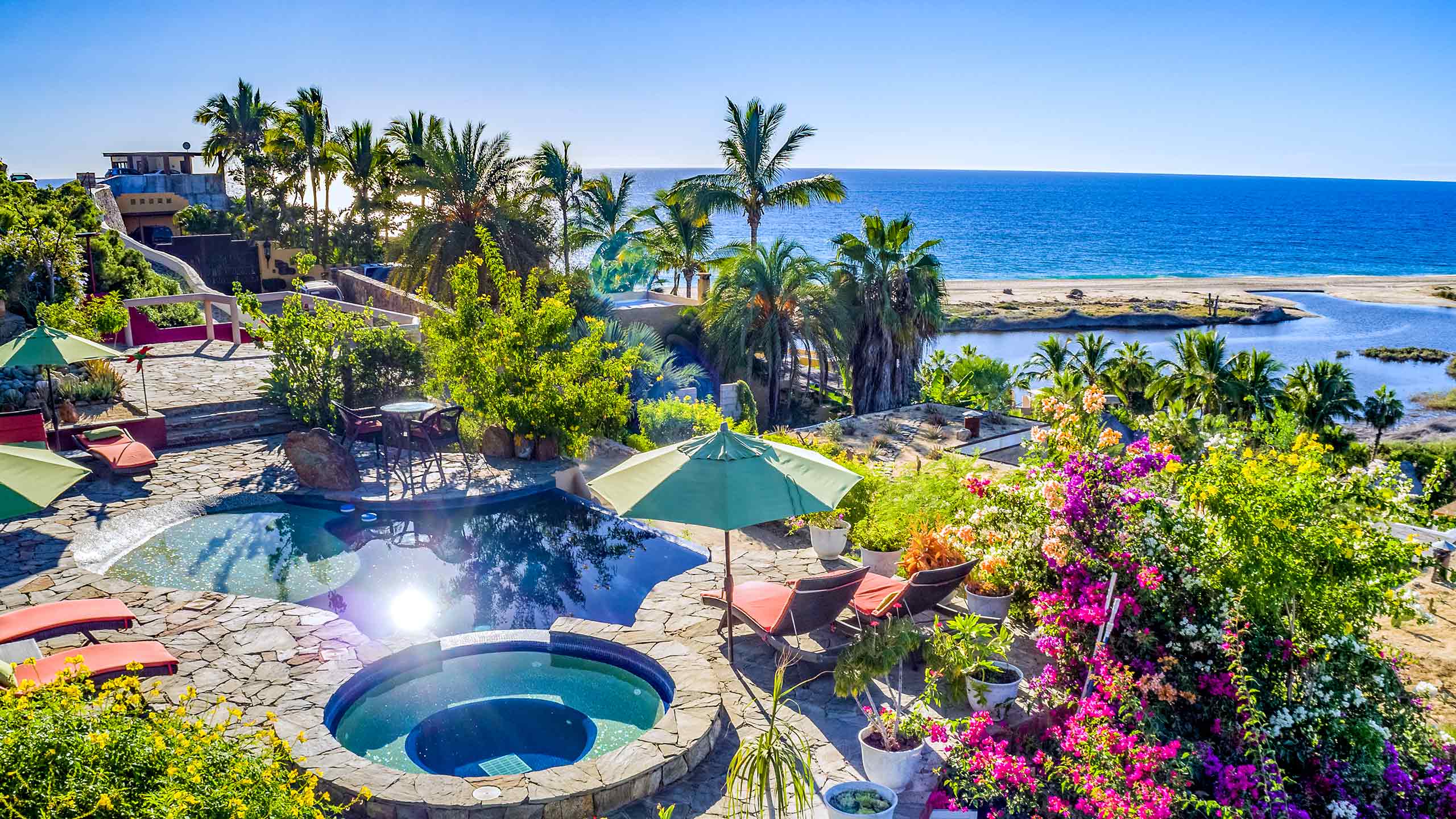 View over property with pool in Baja, Mexico