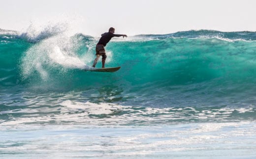 Surfer on a big wave